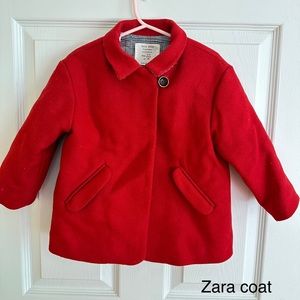 Red Zara coat for toddler Girls